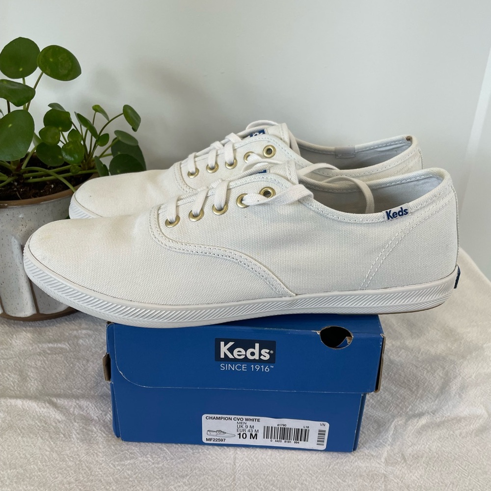 Keds Champion CVO Canvas MENS Sneakers in White with Gold Eyelets